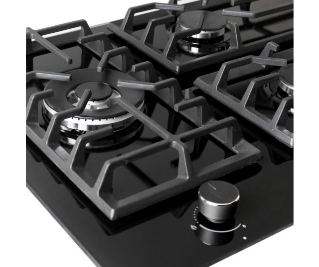 kookplaat Wiggo WH-G935GR(B) - Zwarte kookplaat