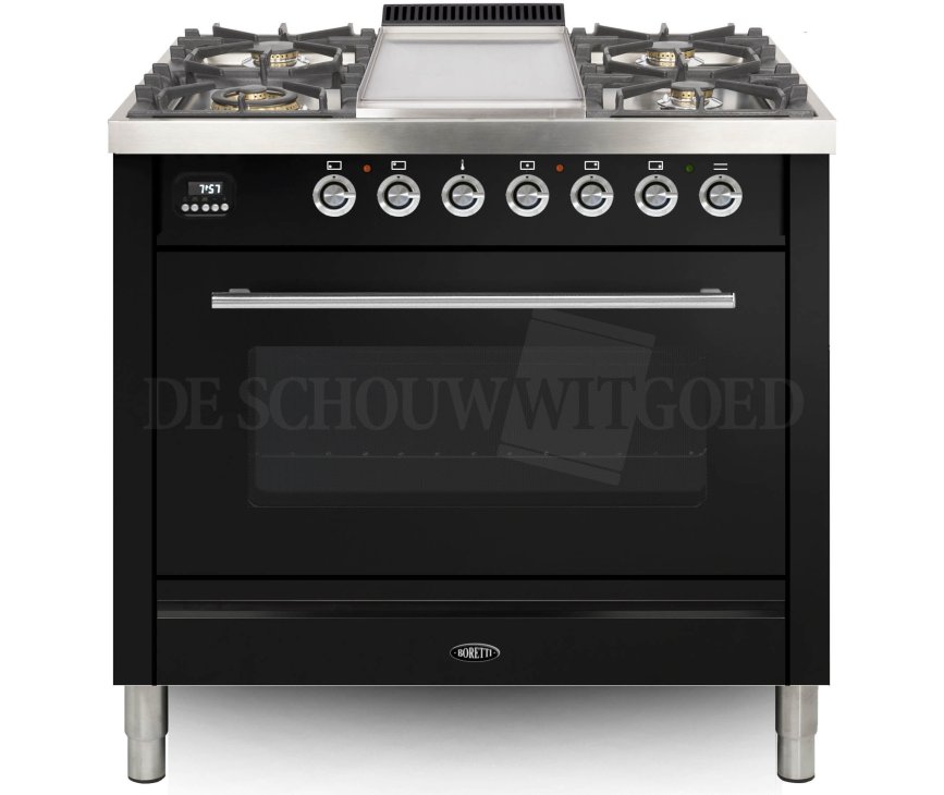 Boretti VFP93ZWG fornuis gasoven zwart