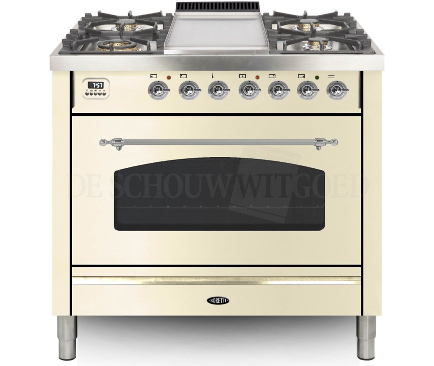 Boretti VFPNR93OWG fornuis gasoven oud-wit