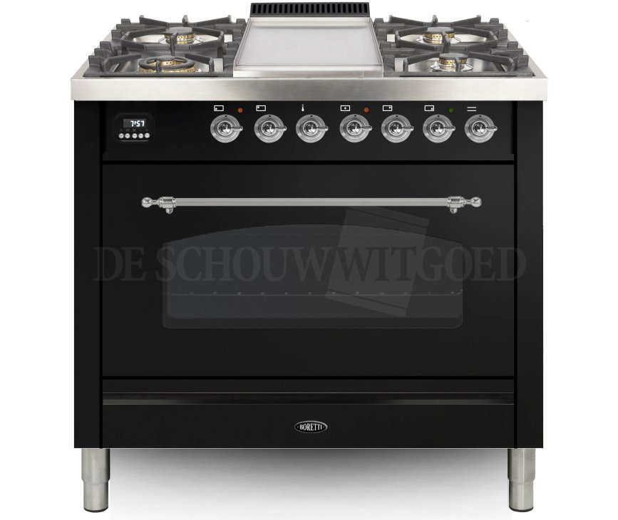 Boretti VFPNR93ZWG fornuis gasoven zwart