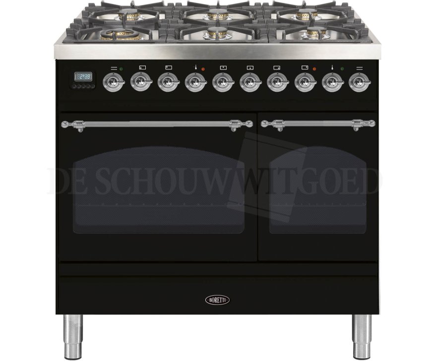 Boretti VPNR946ZWG fornuis gasoven zwart