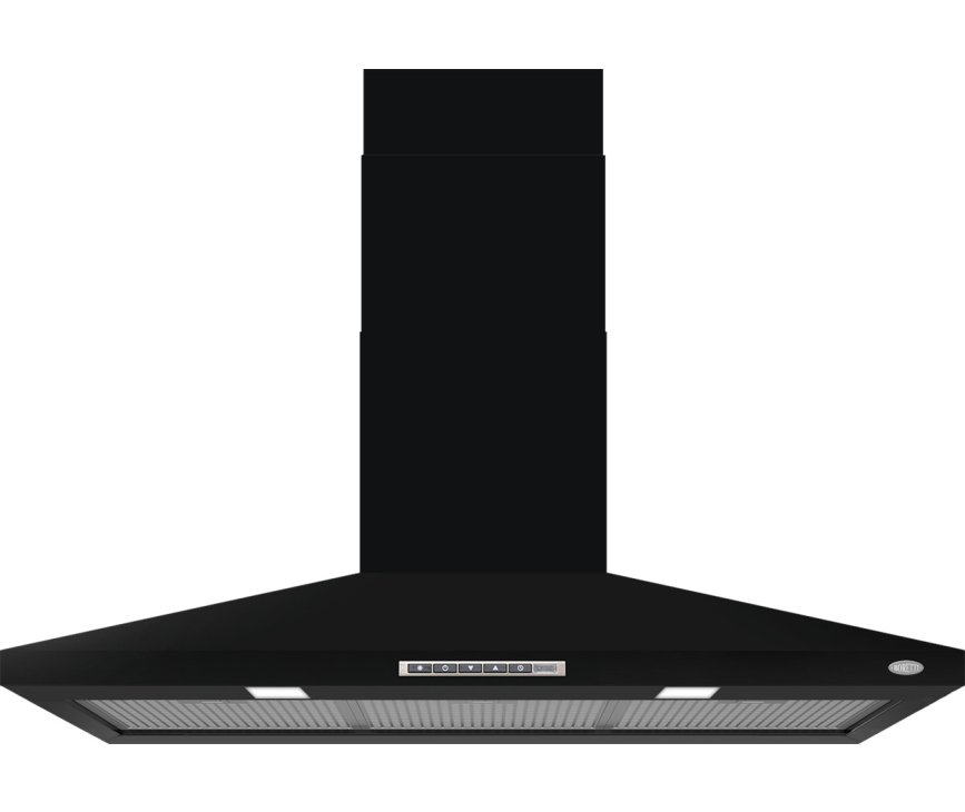 Boretti BST901ZW wand afzuigkap - hoogglans zwart - 90 cm. breed