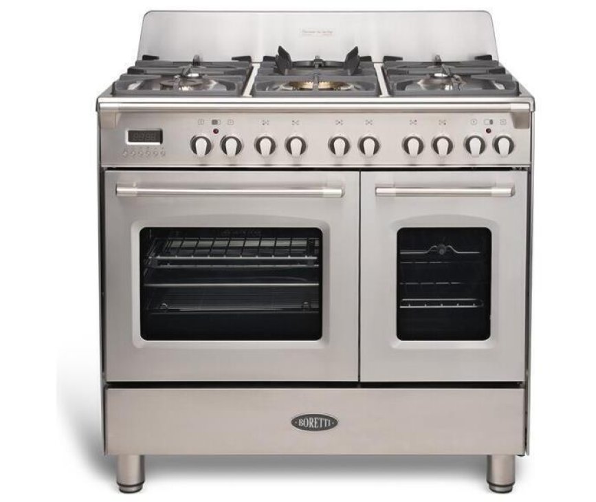 Boretti CFBG902IX2 gas fornuis roestvrijstaal - dubbele oven