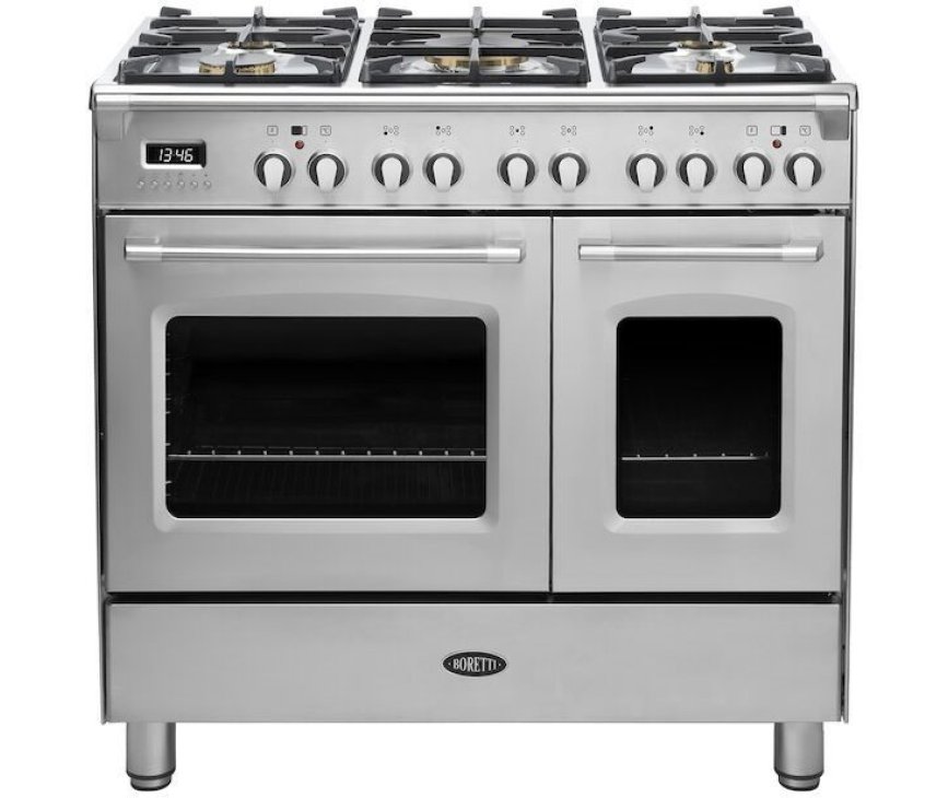 Boretti CFBG902IX3 gas fornuis - rvs - dubbele oven