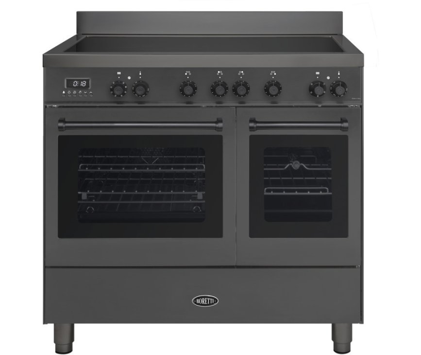 Boretti MLI94DMAT inductie fornuis met dubbele oven - antraciet