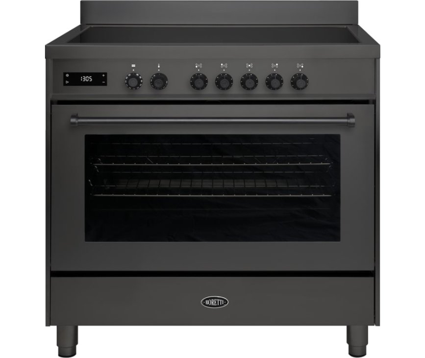 Boretti MLI95XMAT inductie fornuis met 5 inductie zones - antraciet