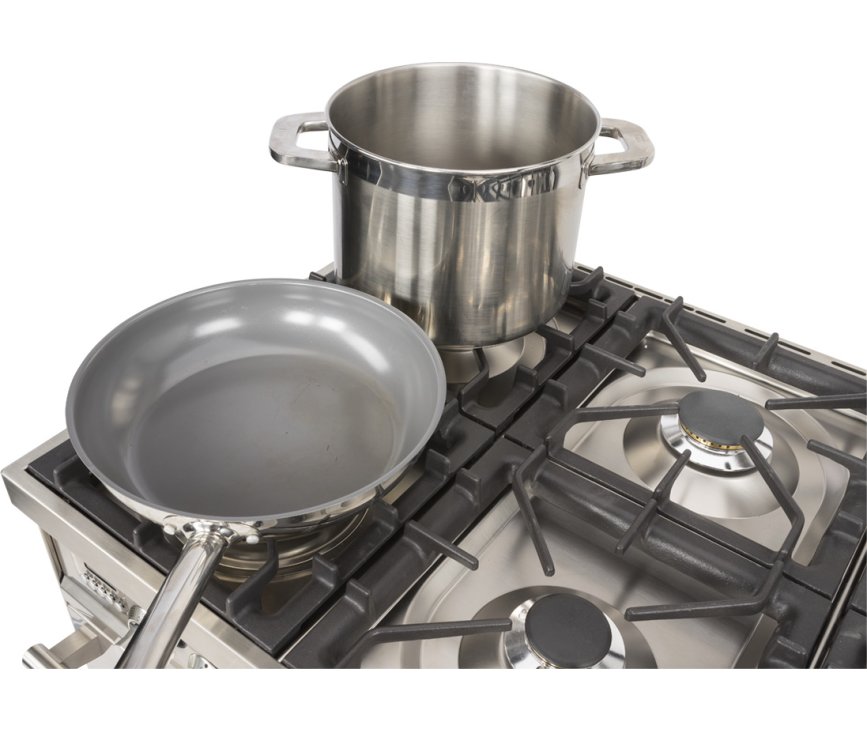 Het VP96IX fornuis van Boretti heeft een ruim opgezette kookplaat met ruimte voor uw pannen