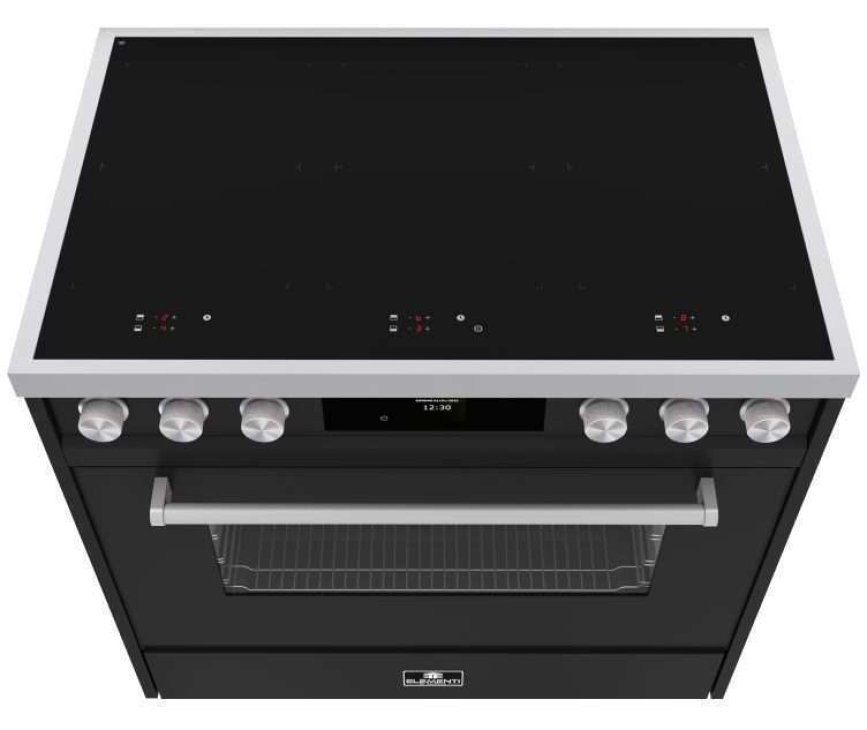 Elementi di Cucina EM9036-MZ-IX-S inductie fornuis - modern - mat zwart