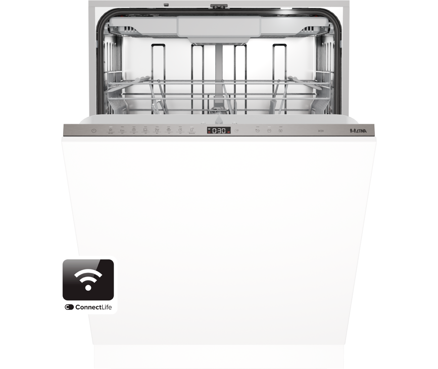 Etna VW342HCP verhoogde inbouw vaatwasser met 42 dB en ConnectLife