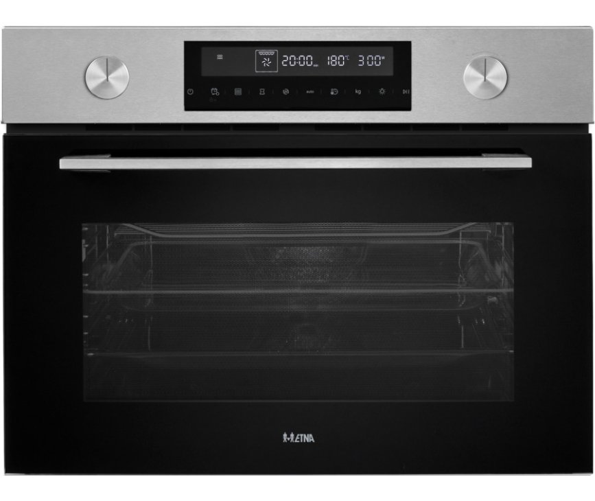 Etna CM450RVS inbouw oven met magnetron - nis 45 cm. - roestvrijstaal