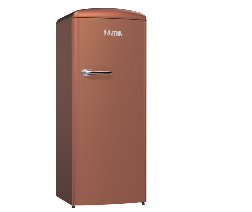 Fraai is het retro jaren 50 design van de Etna KVV754KOP koper koelkast