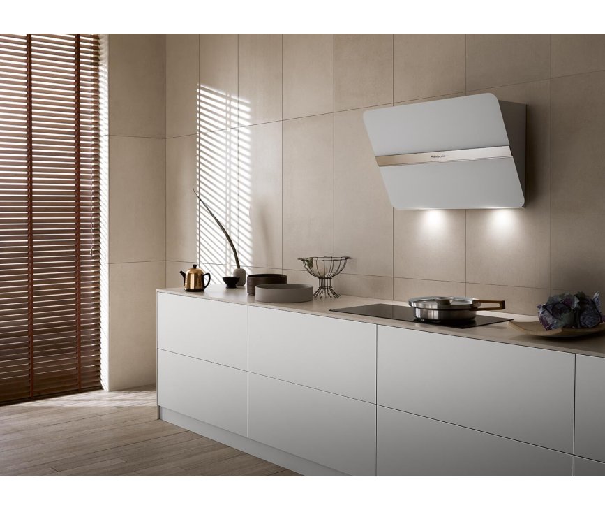 Falmec FLIPP55W wand afzuigkap - wit glas - 55 cm breed