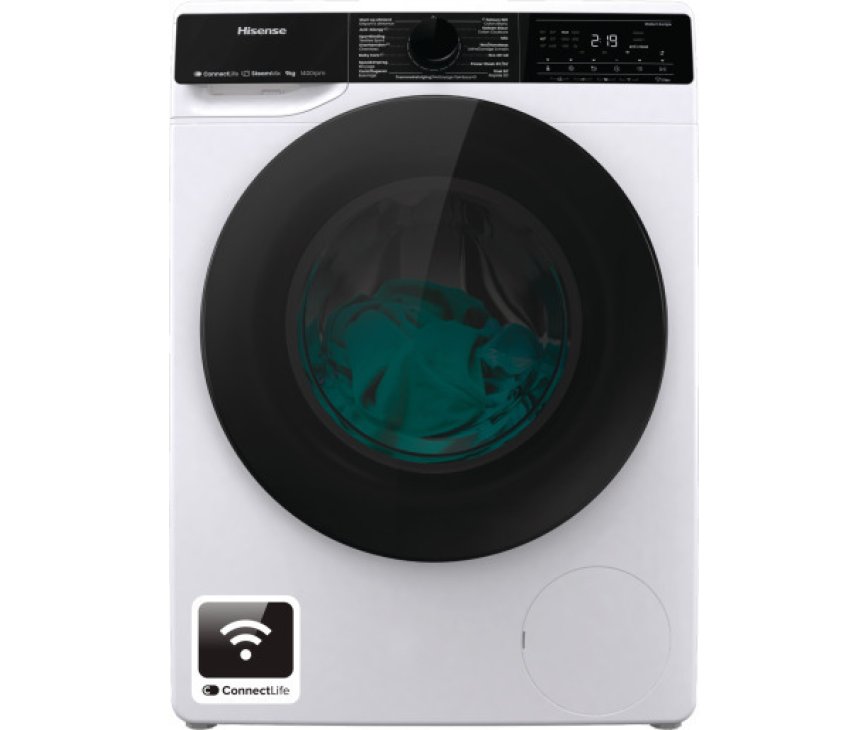 Hisense WF5V943BW/BLX wasmachine met Home Connect en stoom
