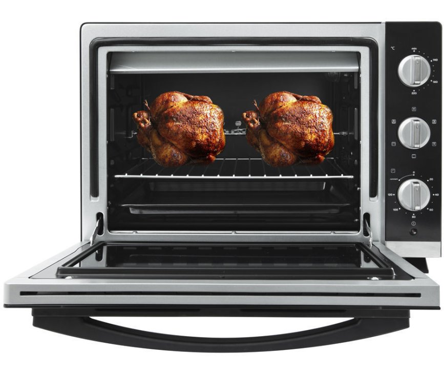 Praktisch en een grote meerwaarde is de grill functie (draaispit) in de Inventum OV366CS oven