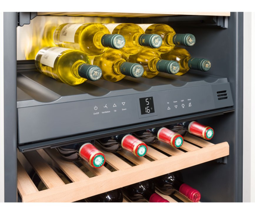 De Liebherr EWTdf1653 wijn koelkast heeft twee temperatuurzones