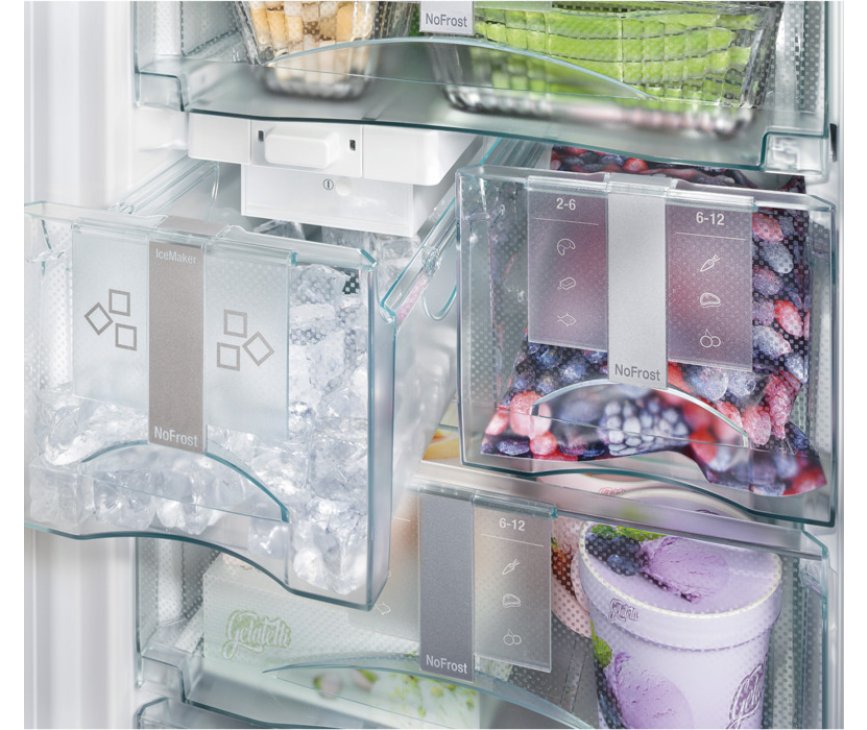 De Liebher SBSbs8673 side-by-side koelkast - blacksteel heeft een IceMaker voor ijsblokjes