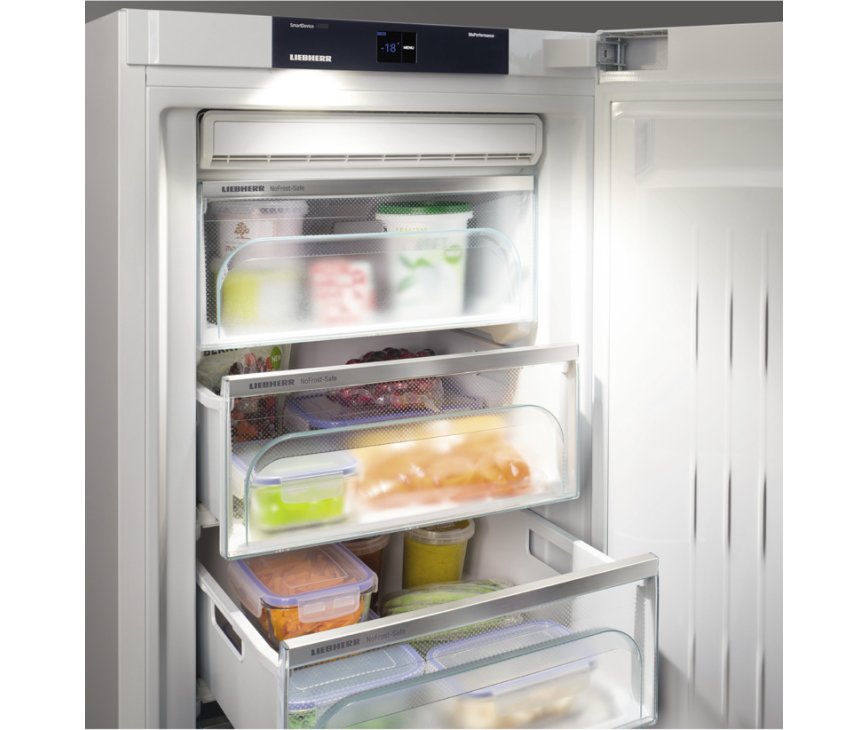 De Liebher SBSbs8673 side-by-side koelkast - blacksteel is uitgerust met Premium deurvakken