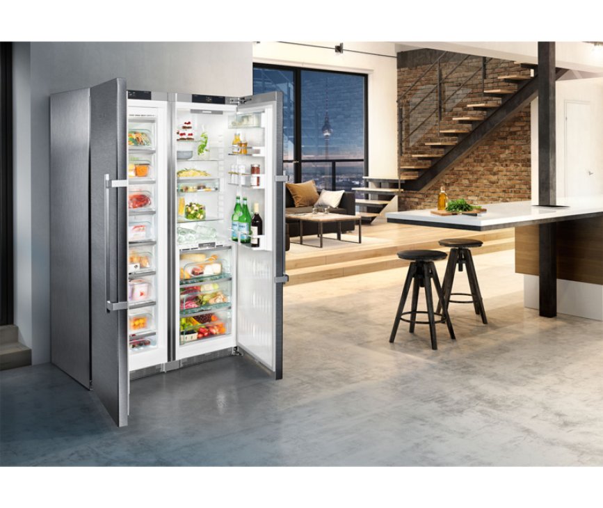 De Liebherr SBSes8663 side-by-side koelkast is een echte designkast!