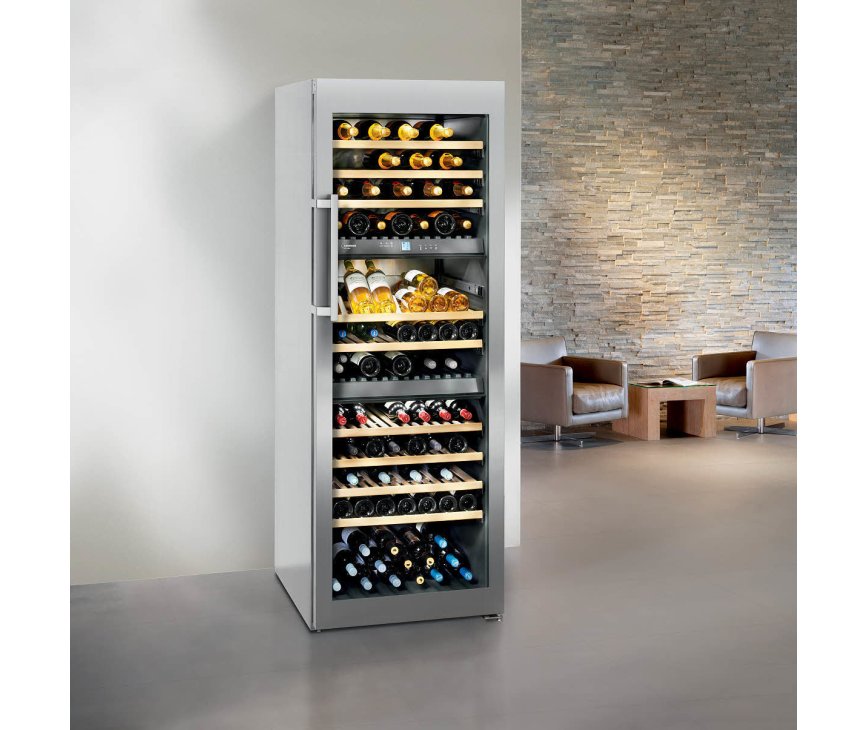De Liebherr WTes5972 wijnkoelkast biedt ruimte aan 211 flessen