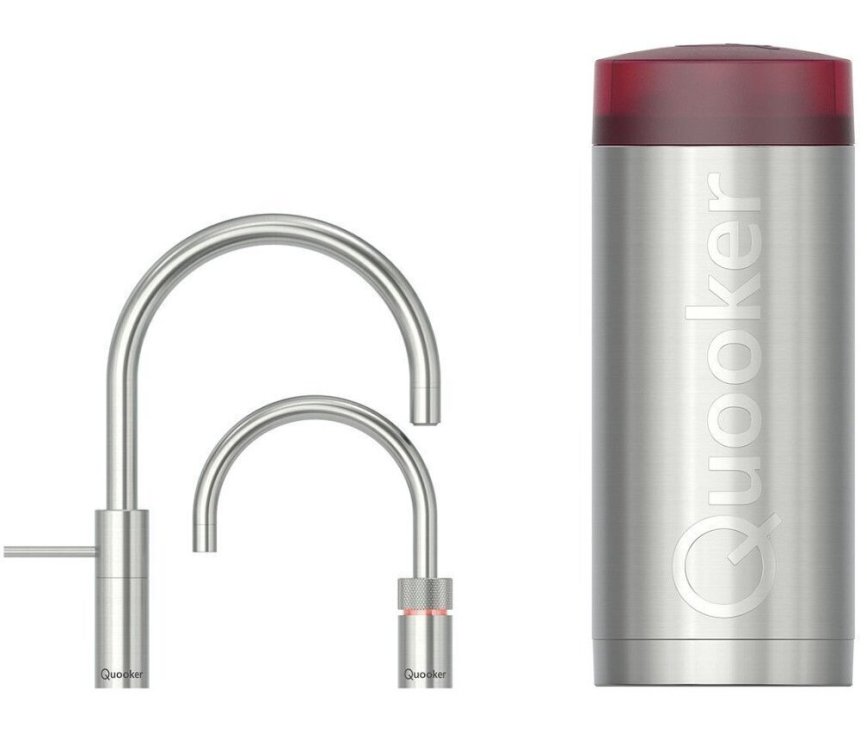 Quooker COMBI Nordic Round Twintaps RVS - kokend water kraan