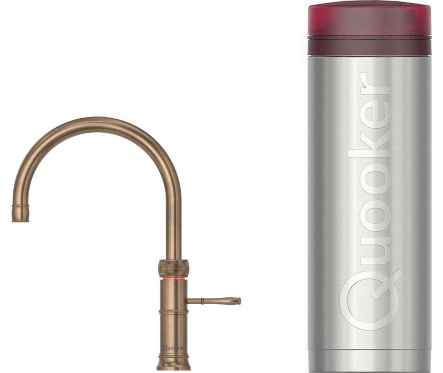 Quooker PRO3 Classic Fusion Round Messing Patina - kokend water kraan