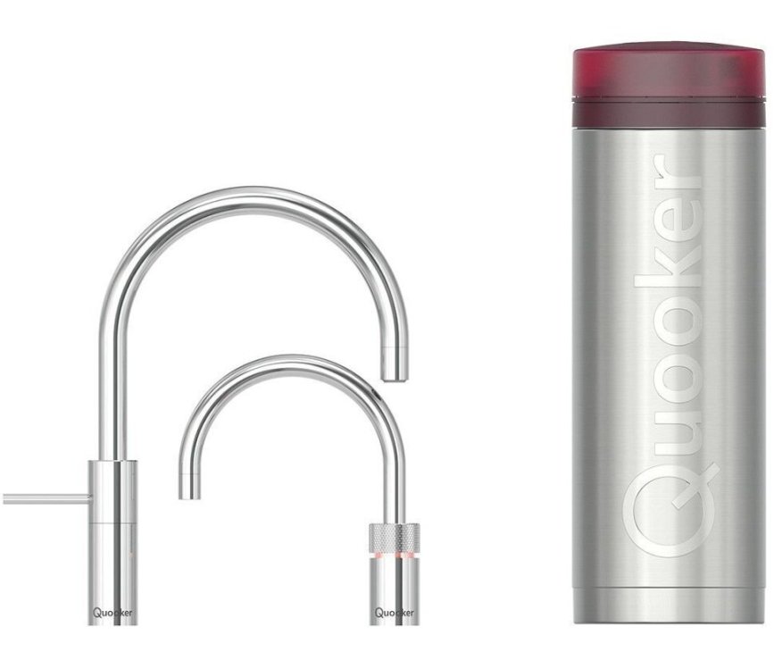 Quooker PRO3 Nordic Round Twintaps Chroom - kokend water kraan