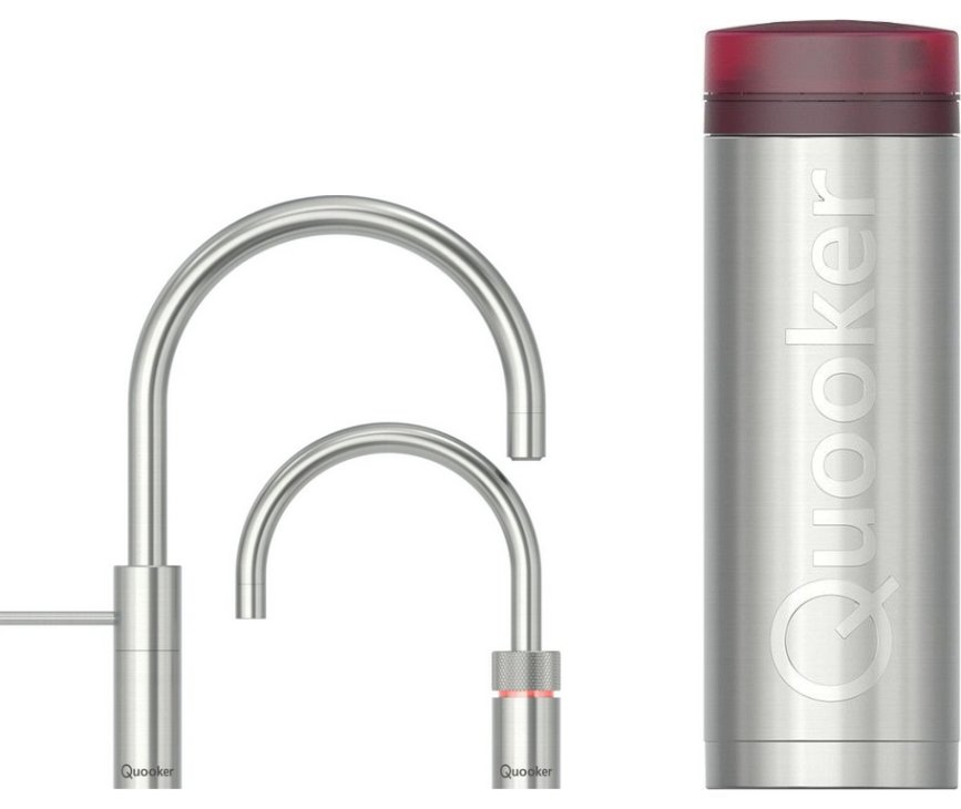 Quooker PRO3 Nordic Round Twintaps RVS - kokend water kraan