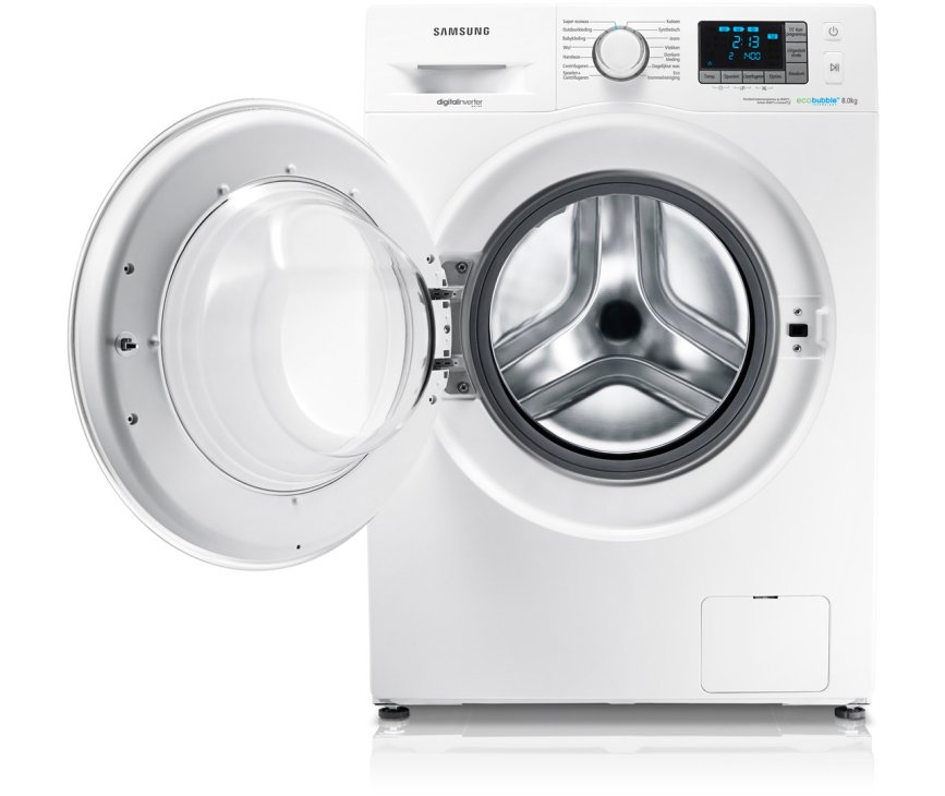 De Samsung WF80F5E5P4W wasmachine  heeft een maximaal vulgewicht van 7 kg.