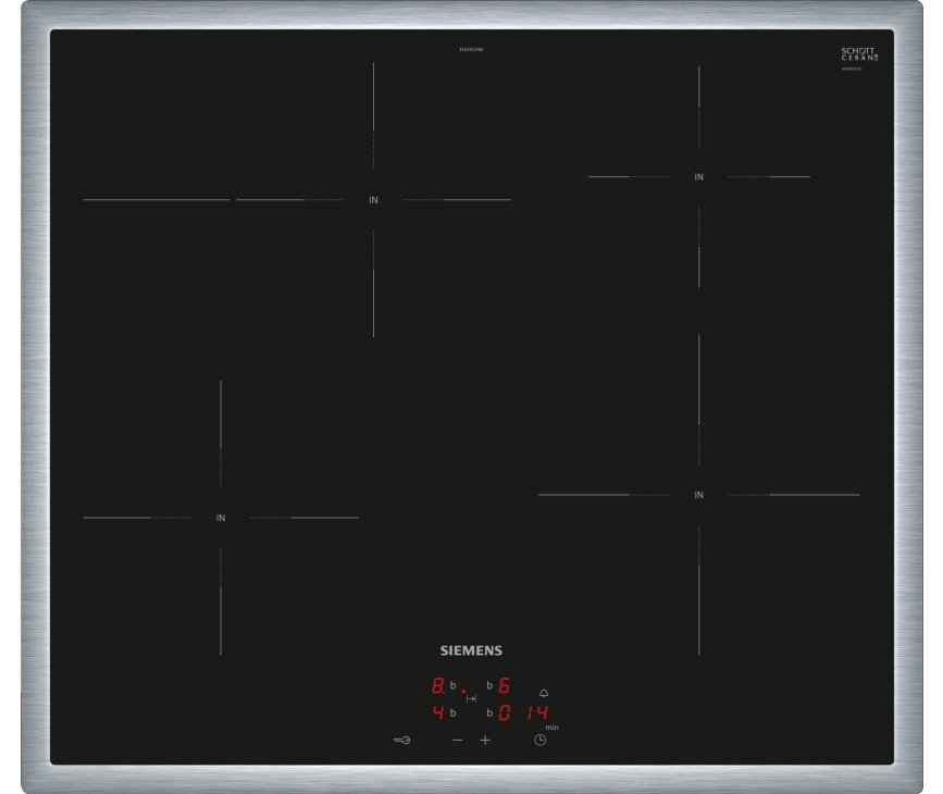 Siemens EI645CFB6E inbouw inductie kookplaat met rvs stootrand