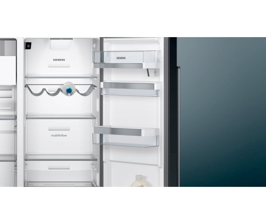 Siemens KA92DHXFP side-by-side koelkast - Blacksteel - met ijsdispenser
