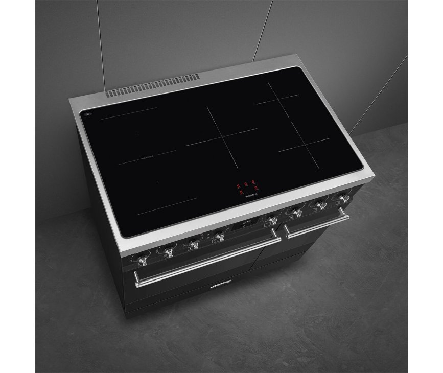Smeg C92IMMB2 inductie fornuis met 2 ovens - mat zwart