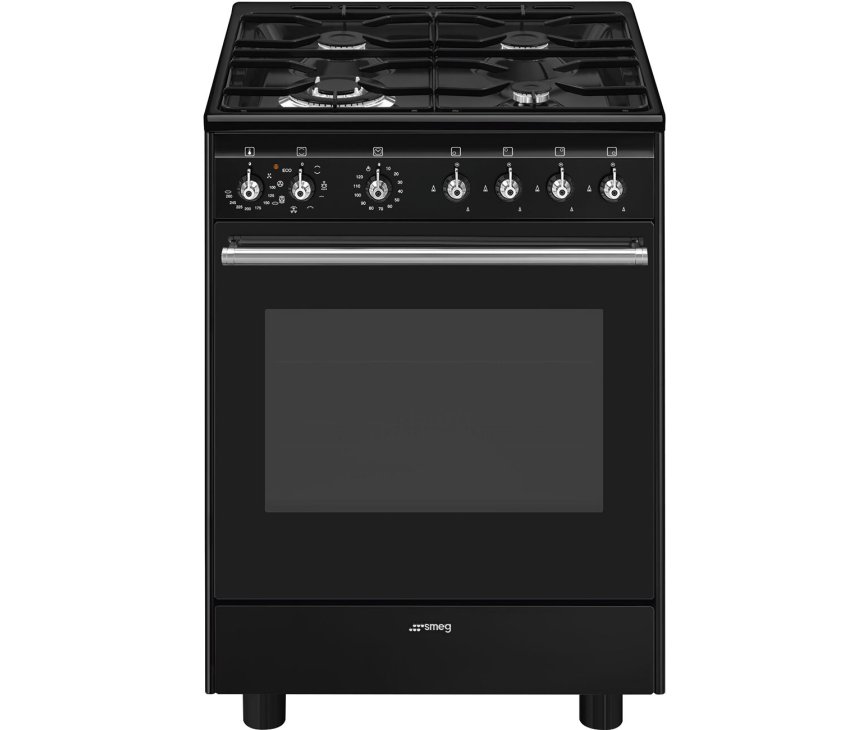 Smeg CX61GMBLNLK gas fornuis - 60 cm - zwart