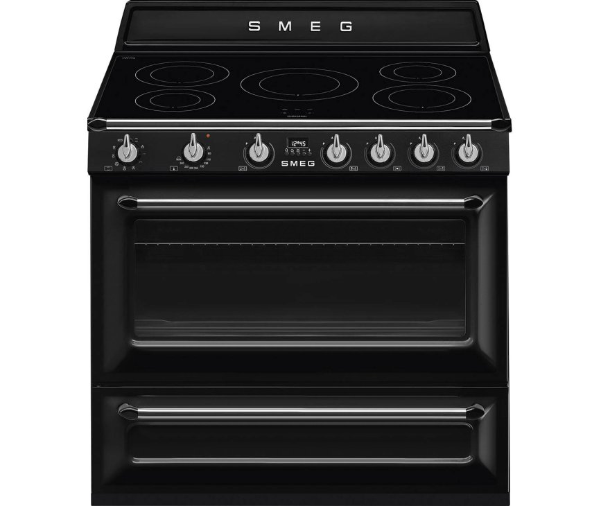 Smeg TR90IBL2 inductie fornuis - zwart