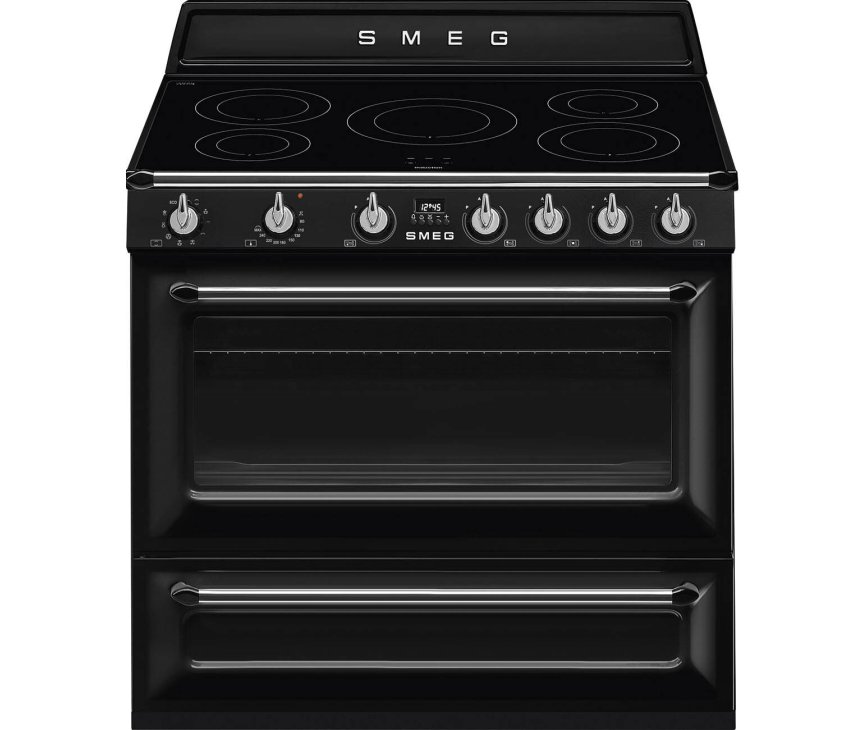 Smeg TR90IBL2 inductie fornuis - zwart