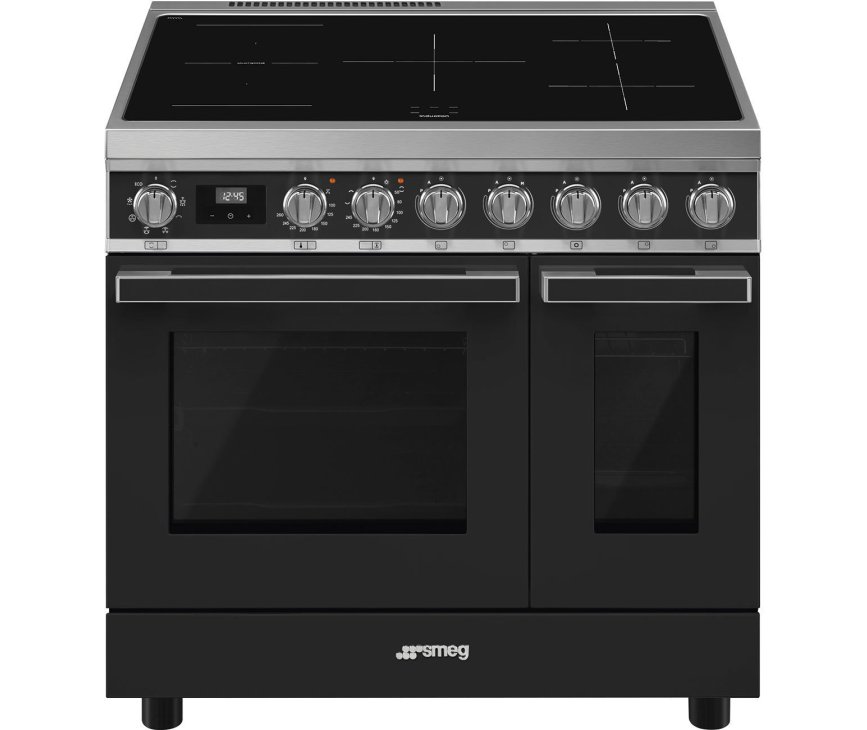 Smeg CPF92IMA inductie fornuis - antraciet - dubbele oven - Portofino