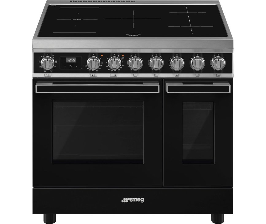 Smeg CPF92IMBL inductie fornuis - zwart - dubbele oven - Portofino