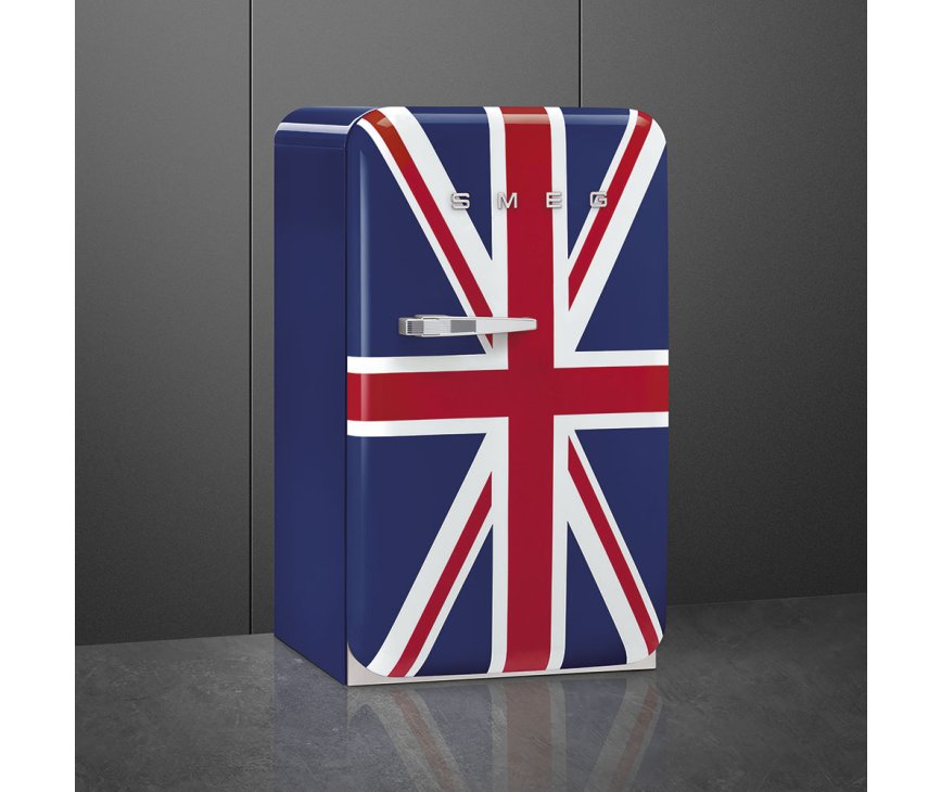De Smeg FAB10RDUJ5 koelkast Union Jack (Engelse vlag) is rondom blauw