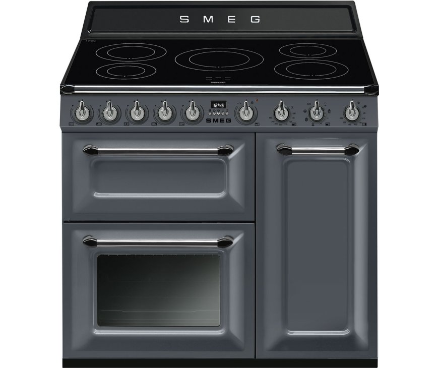 Smeg TR93IGR inductie fornuis - lei grijs - 90 cm. breed - 3 ovens