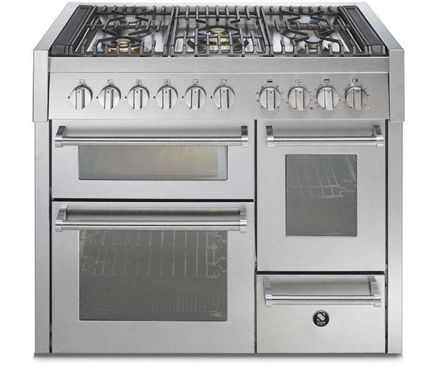 Steel GQ10SFF-6W fornuis met 3 ovens - 100 cm. breed - Genesi