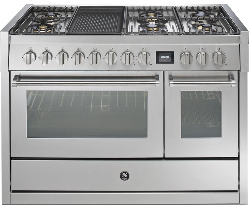 Steel GQ12SF-6B rvs fornuis met combi-stoomoven - 120 cm breed