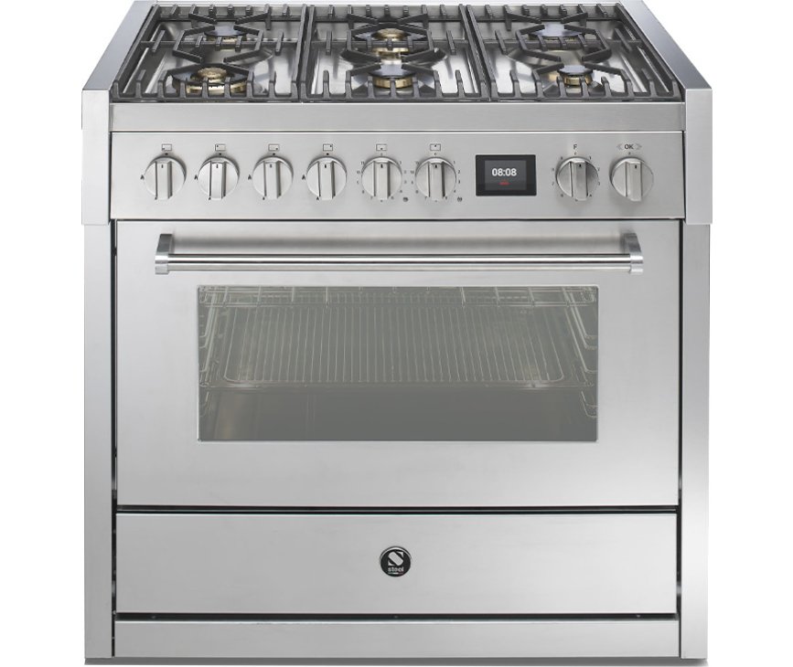 Steel GQ9S-6W fornuis met combi stoomoven