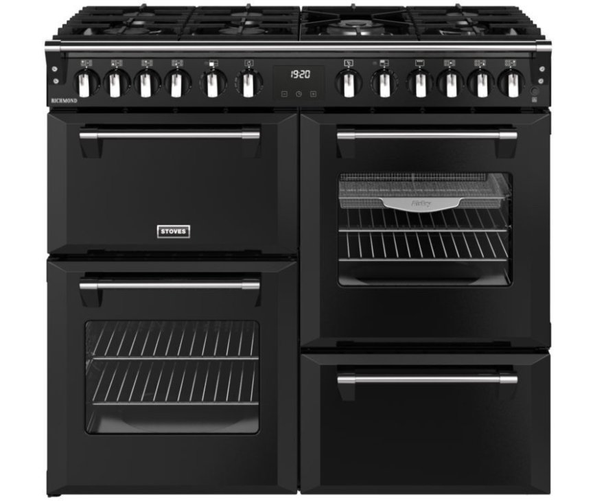 Stoves Richmond 100 DF gas fornuis - zwart - 100 cm. breed