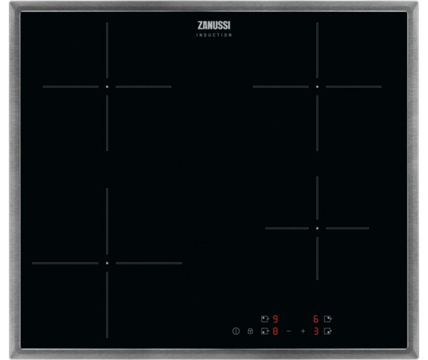 Zanussi ZILN646X inbouw inductie kookplaat - 1 fase 230 Volt