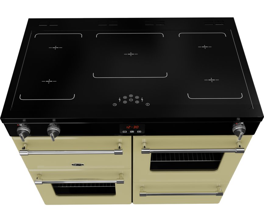 De vijf inductie kookzones zijn eenvoudig te bedienen met de tiptoets knoppen aan de bovenzijde.
