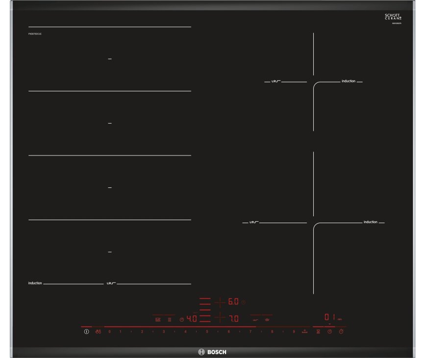 Bosch PXE675DC1E inductie inbouw kookplaat