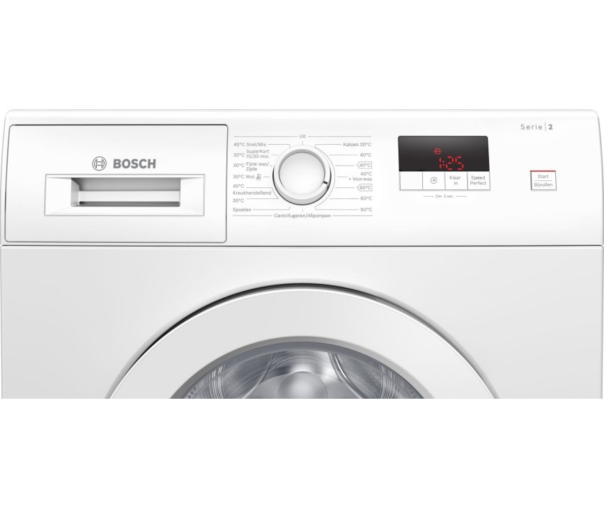 Het bedieningspaneel van de Bosch WAJ28000NL wasmachine