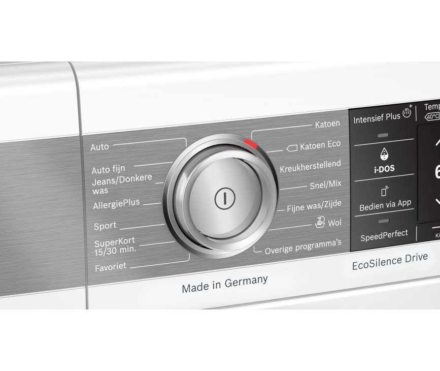 Met de draaiknop op de Bosch WAXH2E90NL wasmachine selecteert u het gewenste programma