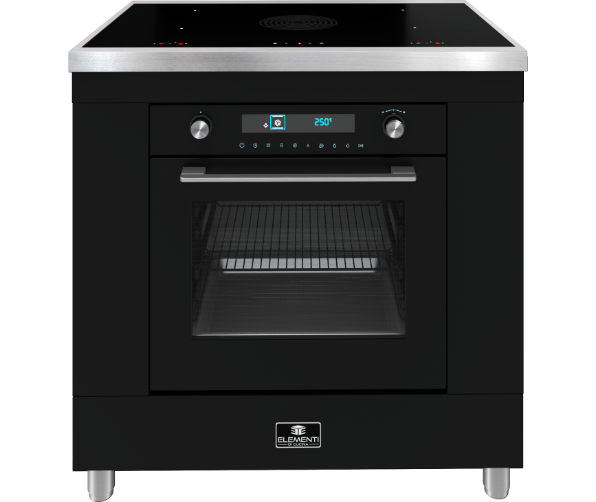 Elementi di Cucina IK9024-MZ-IX inductie fornuis met afzuiging - mat zwart