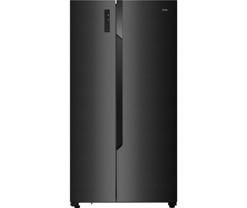 Etna AKV1178ZWA side-by-side koelkast - geborsteld zwart / blacksteel