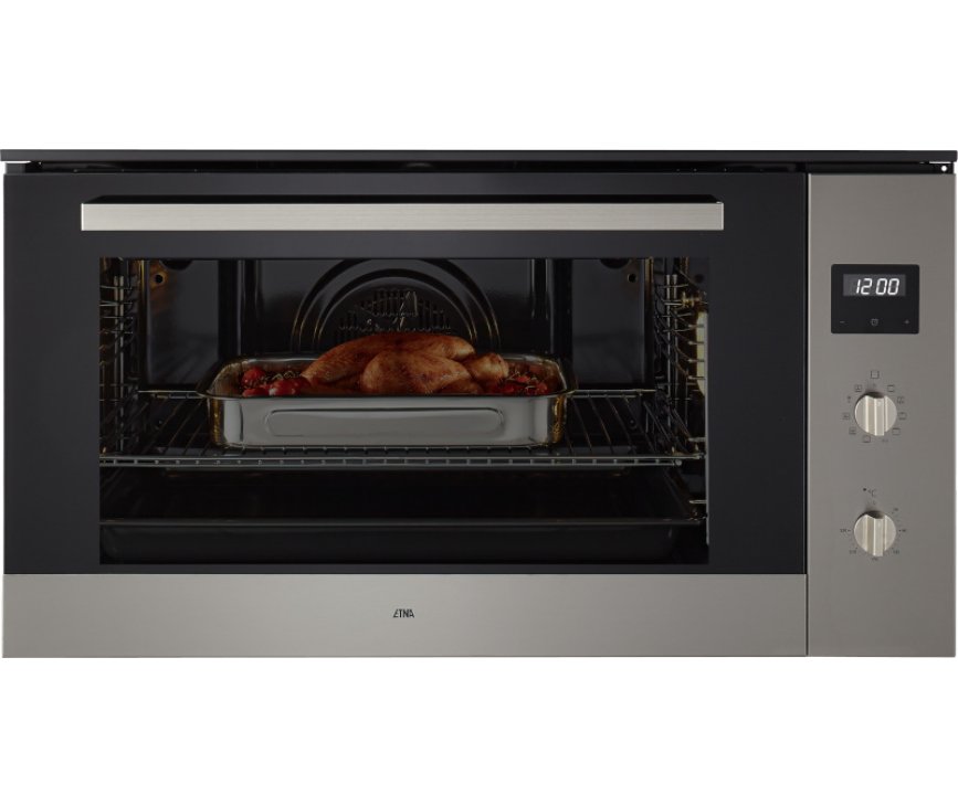 Praktisch is het digitale display op de Etna OM990RVS inbouw roestvrijstaal oven